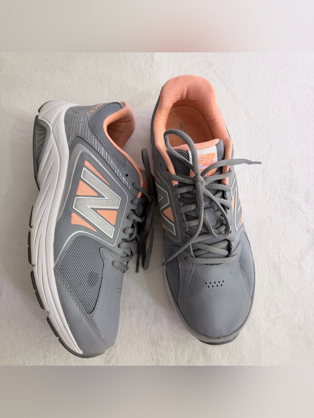 New Balance Gray and Pink Women's Athletic Sneakers - Picture 6 of 11